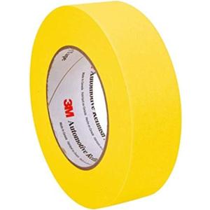 3M Automotive Refinish Masking Tape, 36 mm x 55 m, Yellow, 24 Pack  High-Performance Tape for Precise Auto Painting and Detailing