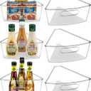 Lazy Susan Cabinet Organizer Bins for 26"/ 28"/ 32" Diameter Corner Organizer, Plastic Cabinet Storage Bin, 1/8 Wedge - Food Safe, BPA Free, with Non-Slip Pads (for 28" Diameter, 6 Pack)