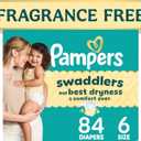 Pampers Swaddlers Diapers, Size 6 (23-44 lbs), Absorbent, Keeps Baby Dry and Comfortable, Skin Safe Disposable Baby Diaper