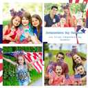 4th of July Headband Independence Day Hair Accessories Patriotic Party Hair Supplies American Flag Love Heart Design Blue Red Ribbon Hair Decoration Cute Hair Hoop for Women Girls Kids 1 Pcs