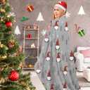 Christmas Throw Blanket Christmas Gnome Blanket Winter Holiday Snowflake Xmas Tree Throw Blankets Lightweight Soft Warm Cozy Bed Blanket for Couch Sofa 40x50 Inch, Grey