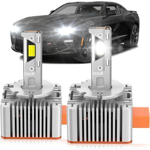 Fit for Chevrolet 2014-2021 Camaro 2014-2019 Corvette Impala 2014-2017 SS Xenon HID Light Replacement, 24000LM 600% Brightness D3S HID Bulbs, 6000K Cool White, Pack of 2