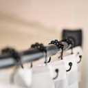 Moen Triva Matte Black Adjustable 48 to 72-Inch Curved Shower Curtain Rod, CSR2169BL