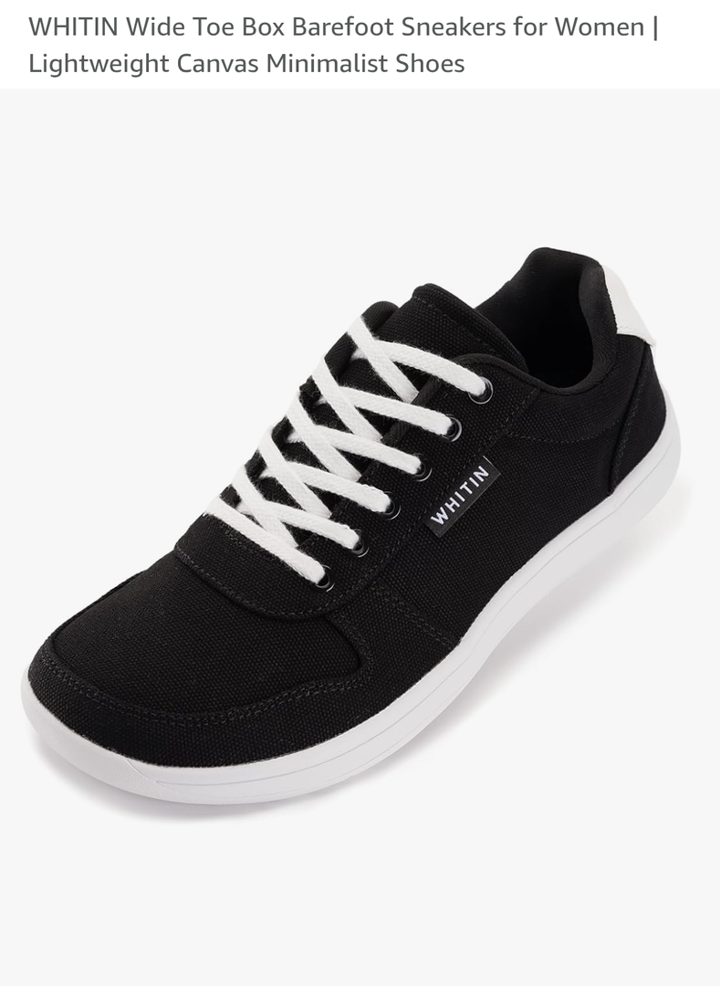 WHITIN Wide Toe Box Barefoot Sneakers for Women | Lightweight Canvas Minimalist Shoes Size 41