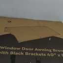VIVOHOME Polycarbonate Window Door Awning Canopy Brown with Black Bracket 40 Inch x 80 Inch