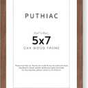 5x7 Oak Wood Picture Frame - Minimalist 5x7 Picture Frame, 5"x7" Frame Wood, Natural Solid Wooden Picture Frames for Wall Art Photo and Prints(1 Pack, Walnut)