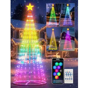 9ft Smart Lighted Christmas Cone Tree Outdoor, 16 Mil Color Changing, APP & Remote Control, Music Sync, Timer, Group Control, RGB Led Christmas Decorations for Indoor Outdoor
