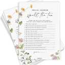 5 x GardenCity Spill the Tea Bridal Shower Game, 50 Cards, Wildflower