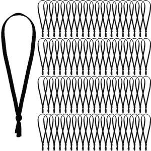 JUNEBRUSHS 300Pcs Christmas Ornament Ribbon Hangers, Hand Tied String Ties Ornament Loops Thin Ribbon for Ornaments Christmas Tree Hanging Decoration Black