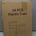 24 Pcs Unbreakable Plastic Cups Set, 20 oz Reusable Plastic Cups, Stackable Water Tumblers, Drinking Cup for Kitchen, Outdoor, BPA-free, Dishwasher Refrigerator and Microwave Safe (20 oz, 6 Colors) (6-Gray Multicolor)