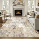 8x10 Area Rugs Washable Large Neutral Modern Living Room Rug