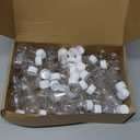 Patelai 48 Pcs 2 oz Plastic Honey Bear Bottle Clear Empty Honey Containers Bulk Reusable Mini Cup Jars with Lids Juice Bottle for Holidays Baby Shower Gifts(White)