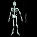 3 Pack Halloween Luminous Skeleton Decorations 5ft Full Body Glow-in-The-Dark Skeleton Rotatable Skeleton Hanging Decors for Halloween Party Haunted House Outdoor Decor (3 Pack 5ft Skeleton)