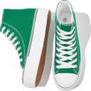 FRACORA Womens High Top Canvas Shoes White Black Platform Sneakers Lace Up Shoes for Women (5, Green)