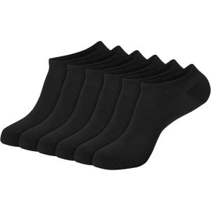 Hanes Women's 6-Pair Comfort Fit No Show Socks (Black), Size: 5-9