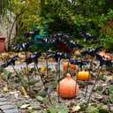 Weysat 12 Pcs Halloween Bats Garden Stakes Halloween Outdoor Decorations Spooky Potted Plant Stakes Metal Bats Decorative Yard Signs for Outside Plant Pot Garden Lawn Porch Patio Decoration