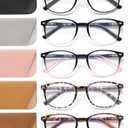 JOLISU 5 Pack Reading Glasses For Women, Blue Light Blocking Computer Reader Spring Hinge Eyeglasses (3.25)
