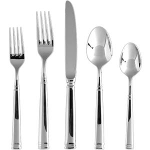 Fortessa Bistro 18/10 Stainless Steel Flatware, 5 Piece Place Setting, Service for 1