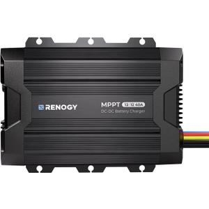 Renogy 12V 40A DC to DC Charger with MPPT & Solar Input - 670W Dual Charging Car Battery Chargers for RV Marine Camping Compatible with LiFePO4, Gel, Flooded, and Sealed Lead Acid Batteries