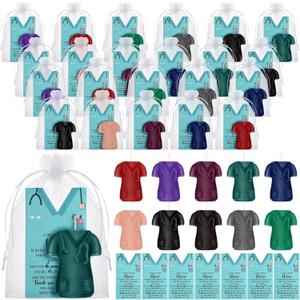 Baquler 50 pcs 2026 Nurses Week Gifts Bulk Doctor Coat Shaped Nurse Candle Appreciation Cards with Organza Bag for CNA Doctor Women Men Nursing Day Thank You Gift