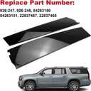 Pair Door Applique Rear Left and Right Rearward for Chevrolet Suburban 3500 HD for Cadillac Escalade ESV for GMC Yukon XL 2015-2018 Gloss Black Window Trim Molding Panel Replaces 926-247 926-248