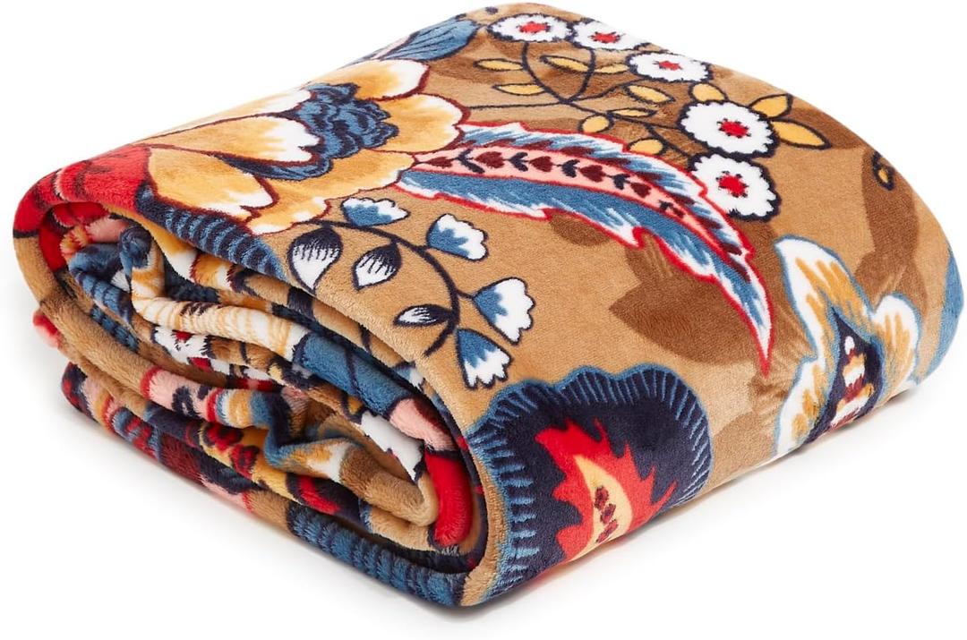 Vera Bradley Fleece Plush Throw Blanket (One Size, Botanical Beauty)