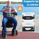 Rollator Walker for Seniors/Adults Foldable Rolling Walker with Seat 330 lbs Capacity 4 Big 8 inch Wheels Hand Grips Adjustable Height Lightweight Aluminum Walker Removable Back Support 7209(Black)