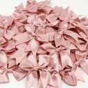 Rose Gift Wrap Bows - 50pcs 3.3 Inch Elegant Bows for Gift Wrapping, Party Decorations, Wedding Decor, Birthday Presents, Holiday Gifts, DIY Crafts, Baby Shower, Anniversary, Christmas, Gift Bags (1 Count (Pack of 50))