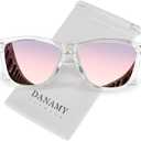 DANAMY Sunglasses Womens Polarized Sunglasses for Women Trendy Designer Mirrored UV400 Protection Sun Glasses