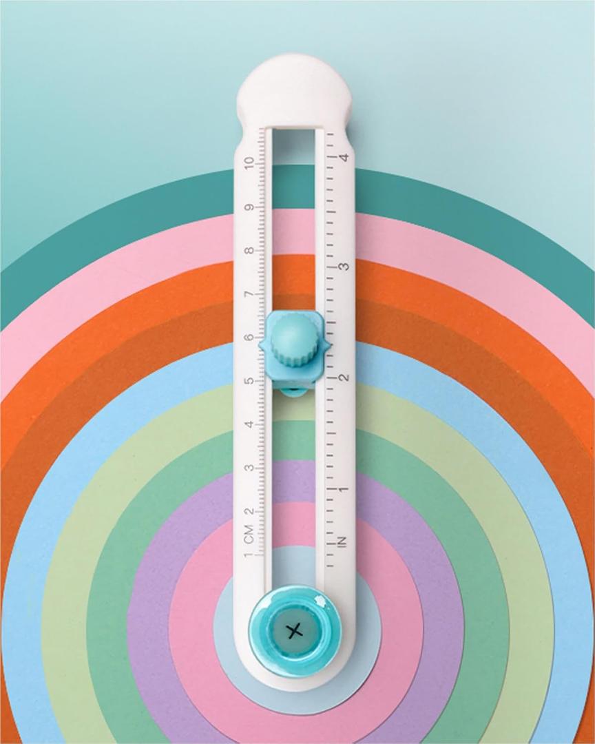 Circle Cutter Tool for Paper Crafts - Rotary Cutter Round Cutting Knife for Scrapbooking, Card Making, Art And Diy Crafts, Fits Circles with A Radius Between 0.6"-4" (Green)