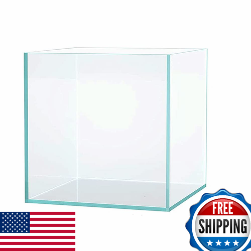 AWXZOM 2-Gallon Nano Rimless Ultra-White Glass Betta Fish Tank 7.8x7.8x7.8"