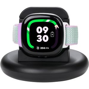 Charger Compatible with Google Fitbit Ace LTE, Anti-Slip Charging Stand Dock with 4.4Ft USB Cable Cord for Fitbit Ace LTE Smartwatch for Kids (Black)