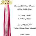 8 x 2025 Graduation Tassels Red/White,Honor Grad Tassels with Gold Year Charm