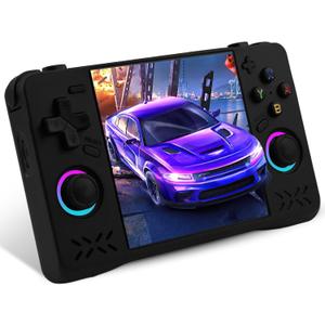 Upgraded XF40H Handheld Game Console, Retro Gaming Console Preloaded Classic Games with Multiple Emulators, 4.0 Inch 4K HD IPS Screen Open Source Linux System, Pocket Video Gaming (Black-128G)