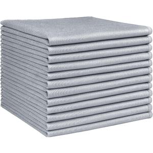 HOMEXCEL Microfiber Glass Cleaning Cloth 12 PK, Lint Free Streak Free, Reusable Cleaning Cloth for Cleaning Windows, Glasses, Mirrors, Screens, Stainless Steel, and More Grey-1212