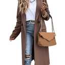 IDEALSANXUN Womens Long Wool Coats Fall Winter Notch Lapel Dressy Peacoat Jackets, Size: X-Large  (Dark Khaki)