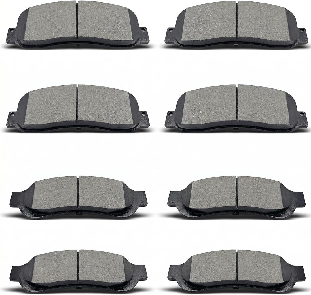 8PCS Front Rear Ceramic Brake Pads Replacement Kit Fits 2007-2012 For Ford F-250 Super Duty,2005-2012 For Ford F-350 Super Duty (D1067 D1069)