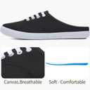 TUOPIN Women's White Slip-On Canvas Loafers Shoes Comfortable Lightweight Mules,Breathable Casual Walking Shoes for Everyday Wear (Black) 7.5