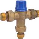 Cash Acme 1/2 Inch HG110-D Thermostatic Mixing Valve with SharkBite Union Connections, Brass Plumbing Fitting, 24504