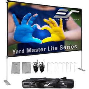 Elite Screens Yard Master Lite, 125-inch Outdoor Projector Screen 16:9 Double Sided Wrinkle-Free Foldable Portable Indoor Movie Projection Screen, OMS125HLITE