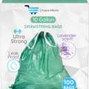 10 Gallon Trash Bag Lavender Scent Ultra Strong 100 Count With Drawstring