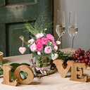 Yunsailing 8 Pack Artificial Peony Flowers Faux Silk Hydrangea Bouquet Wedding Home Table Decor Reusable Bouquet of Rose Flower for Birthday Wedding(Pink)