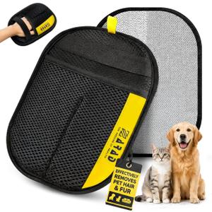 ZARAD Pet Hair Removal Glove for Dogs & Cats Electrostatic Reusable Dog & Cat Hair Remover Glove | 2-in-1 Pet Grooming Glove & Fur Remover for Furniture, Couch, Car, Carpet, Laundry & Clothes (1)