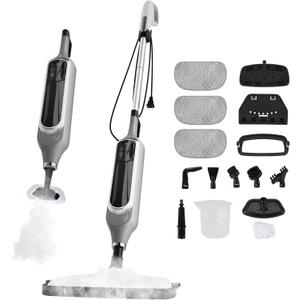 Sapodilla 12 in 1 Steam Mop, Detachable Handheld Steam Cleaner for Home, 23FT Cord, for Hardwood Floor Cleaning, Tile, Carpet, Furniture, Clothes, Windows, Grey