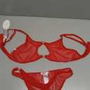 Avidlove Mesh Lingerie Set for Women Cut Out Sexy Bra and Panty Sets 2 Piece Sheer Lingerie (Medium, Red)