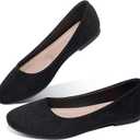 Obtaom Round Toe Women Flat Shoes Slip on Girls Dress Black Ballet Flats