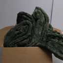 Bedsure Fluffy Duvet Cover Set - Ultra Soft Plush Shaggy Comforter Cover Queen Size, Warm Flannel Fleece Bed Sets for Winter, 3 Pieces (Striped Pattern, Green)