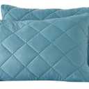evoLive Elastane Cooling Diamind Quilted Standard, Full/Queen Sham 20"x30" Set of 2 with Envelope Closure (Blue, 20"x30" Standard)