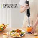 Bonsenkitchen Hand Blender, Immersion Blender with 2 Mixing Speed, Electric Handheld Mixer Portable Stick Mixer with Stainless Steel Blades for Soup, Smoothie, Puree, Baby Food