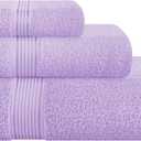 Belizzi Home Ultra Soft 3 Pack Cotton Towel Set, Contains a Bath Towel 52x64 inch, a Hand Towel 22x16 inch & a Wash Coth 12x12 inch, Ideal Everyday use, Compact & Lightweight - Lilac